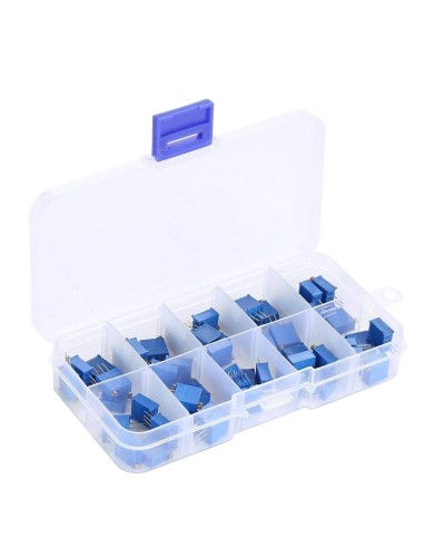 Kit de 50 Potenciómetros de 25 Vueltas Vertical en cajita