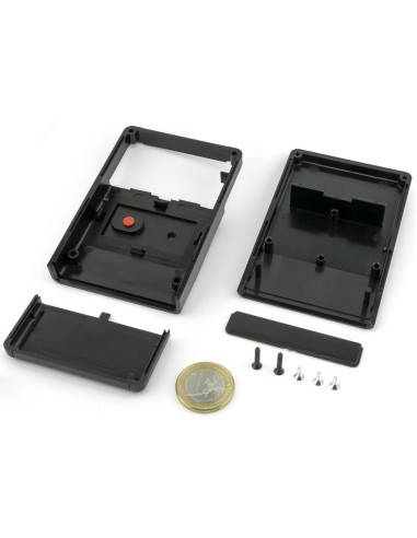 CAJA PLASTICO ABS NEGRA 90X60X22mm CON 1BOTON
