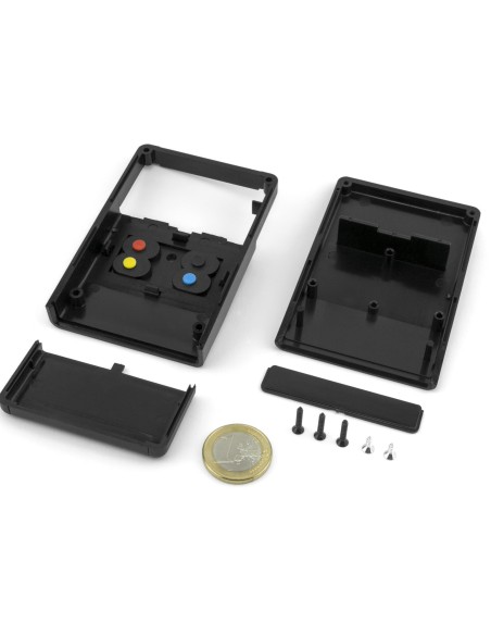 CAJA PLASTICO ABS NEGRA 90X60X22mm CON 4 BOTONES