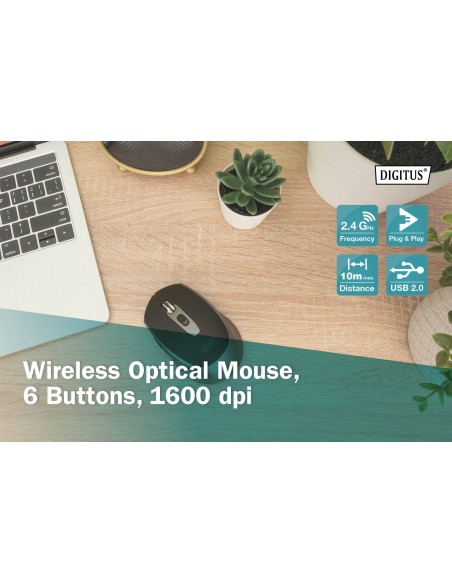 Raton Wireless, 6 botones, 1600dpi