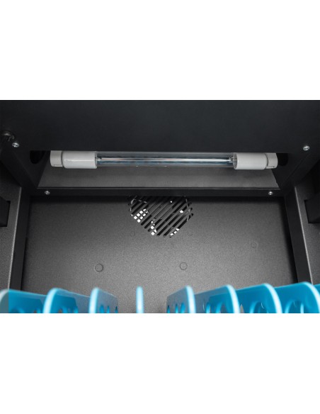 Armario de carga móvil, versión de sobremesa, UV-C, USB-C 10 estaciones de carga, 14", negro