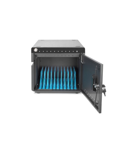 Armario de carga móvil, versión de sobremesa, UV-C, USB-C 10 estaciones de carga, 14", negro