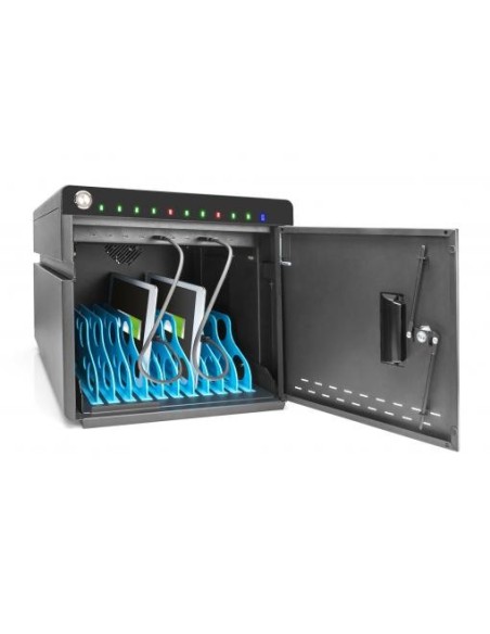 Armario de carga móvil, versión de sobremesa, UV-C, USB-C 10 estaciones de carga, 14", negro