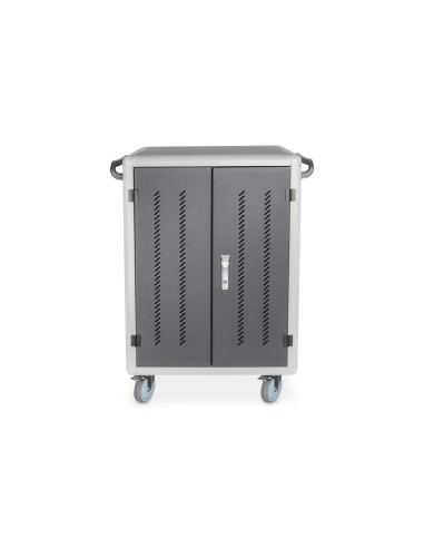 Armario de carga móvil, 30 estaciones de carga, negro 1100 x 700 x 650 mm, incl. USB, PDU, ventilador