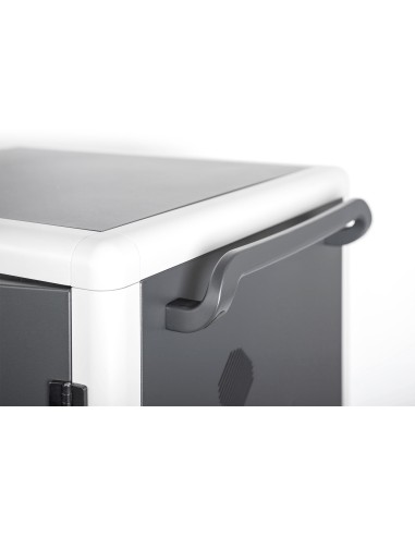 Armario de carga móvil, 30 estaciones de carga, negro 1100 x 700 x 650 mm, incl. USB, PDU, ventilador