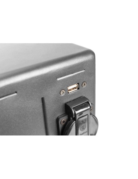 Armario de carga móvil, 16 estaciones de carga, 14", negro 384 x 550 x 375 mm, incl. USB, ventilador