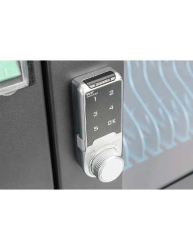 Armario de carga móvil, 16 estaciones de carga, 14", negro 384 x 550 x 375 mm, incl. USB, ventilador