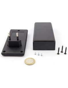 CAJA PLASTICO NEGRO 120X56X31mm CON ENCHUFE 2