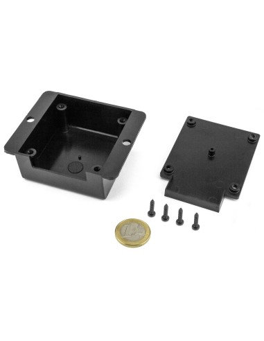 CAJA DE PARED ABS NEGRA 82X78X30mm CON ALETAS