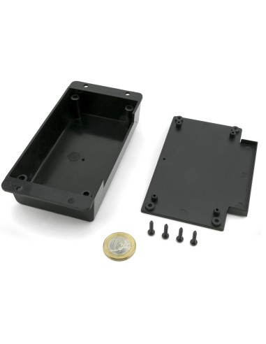 CAJA DE PARED ABS NEGRA 133x78x30mm CON ALETAS