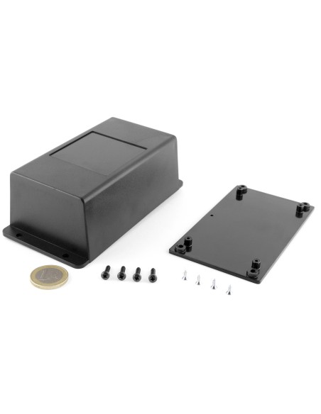 CAJA DE PARED ABS NEGRA 133x69x45mm CON ALETAS
