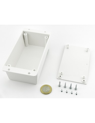 CAJA DE PARED ABS BLANCA 133x69x45mm CON ALETAS