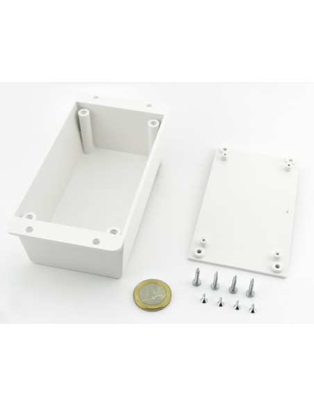 CAJA DE PARED ABS BLANCA 133x69x45mm CON ALETAS