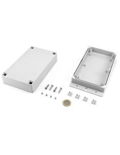 CAJA DE PARED ABS GRIS IP65 208X106X56mm CON ALETAS 2