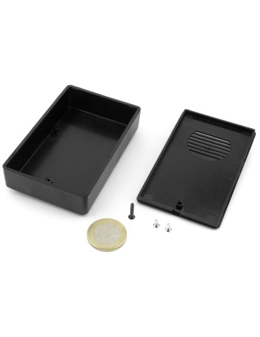 CAJA PLASTICO ABS NEGRA  90x56x23 mm. CON AIREACION