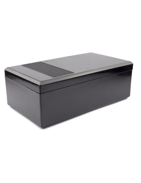 CAJA EN ABS NEGRA 200X112X71mm CON AIREACION