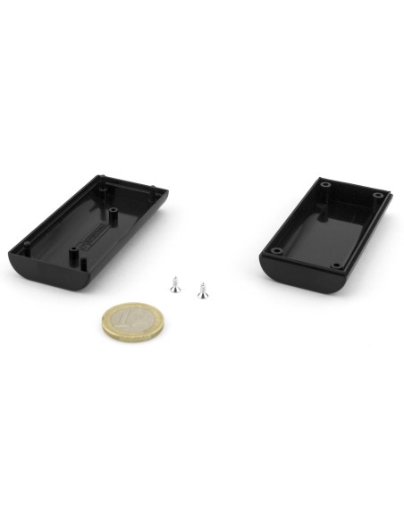 CAJA OVALADA ABS NEGRA 78x37x21mm. PARA MANO