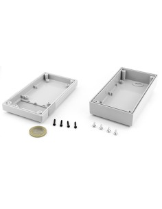 CAJA ABS NEGRA 125x67x40mm CON TAPA & MIRILLA 2