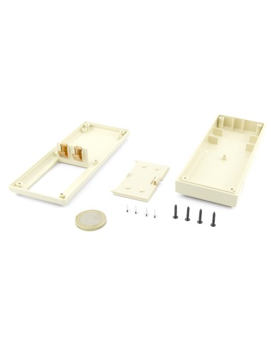 CAJA PLASTICO ABS NEGRA 128x51x24mm CON PORTAPILAS