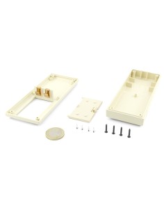 CAJA PLASTICO ABS MARFIL 128x51x24mm CON PORTAPILAS 2