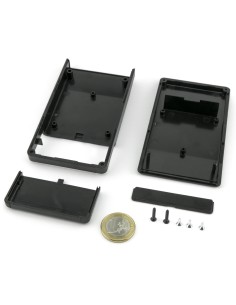 CAJA PLASTICO ABS NEGRA 106X61X22mm CON PORTAPILAS 2