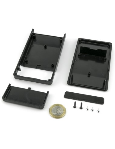 CAJA PLASTICO ABS NEGRA 106X61X22mm CON PORTAPILAS