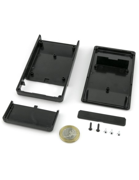 CAJA PLASTICO ABS NEGRA 106X61X22mm CON PORTAPILAS