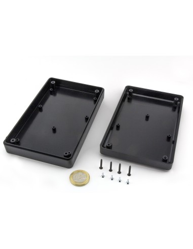 CAJA PLASTICO ABS NEGRA 144X90X30mm CON TORNILLOS