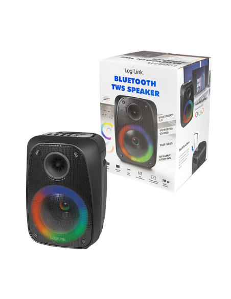 Altavoz móvil Bluetooth con luz negro