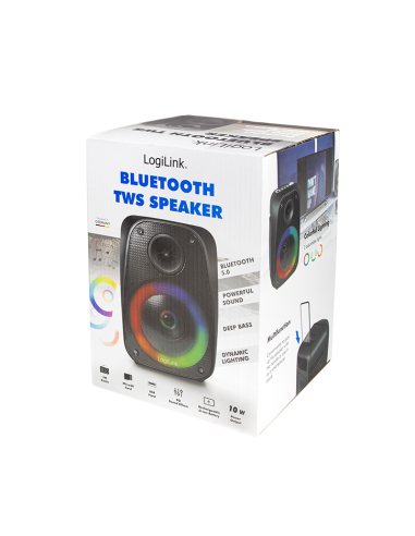 Altavoz móvil Bluetooth con luz negro