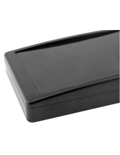 CAJA PLASTICO ABS NEGRA 144X90X30mm CON PORTAPILAS & TORNILLOS