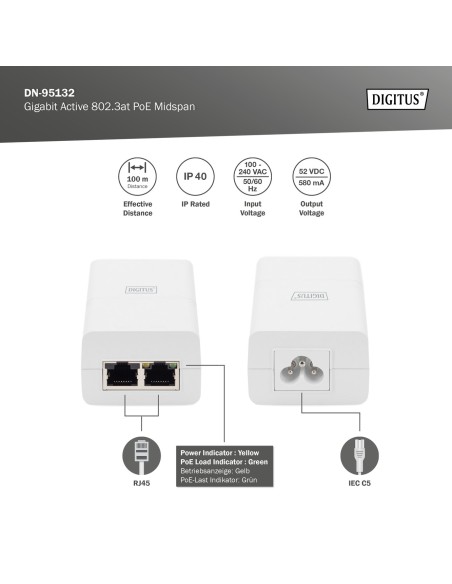 Inyector RJ45 blanco