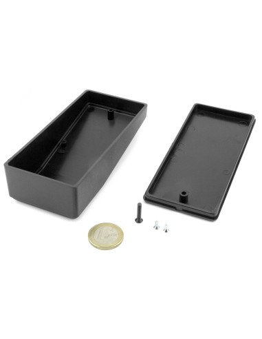 CAJA PLASTICO ABS TIPO PUPITRE 120x56x18-35mm. NEGRA