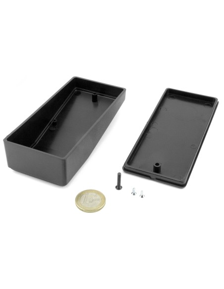 CAJA PLASTICO ABS TIPO PUPITRE 120x56x18-35mm. NEGRA
