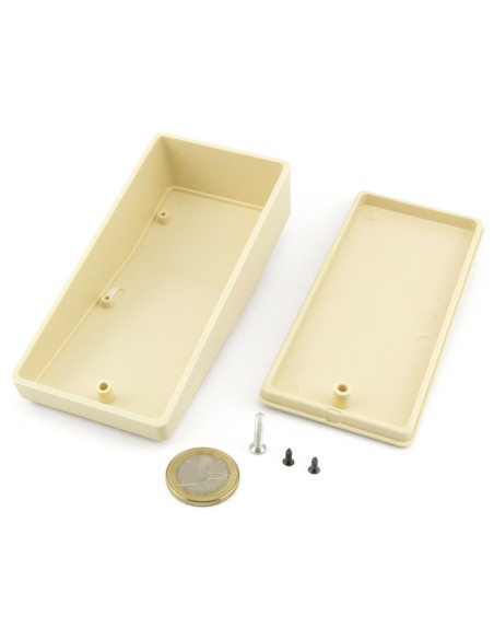 CAJA PLASTICO ABS TIPO PUPITRE 120x56x18-35mm. BLANCA