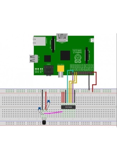 CONVERSOR (ADC) ANALOGICO-DIGITAL 10 BITS DE RESOLUCION & 8 CANALES COMPATIBLE CON Raspberry Pi O SIMILAR