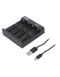 CARGADOR 4 BATERIAS LI-ION - NI-MH - NI-CD - SIN PANTALLA-  ECONOMICO