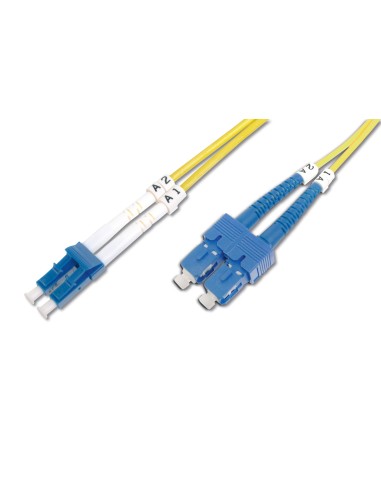 Cable de conexión modo único de fibra óptica de 3m, LC/SC