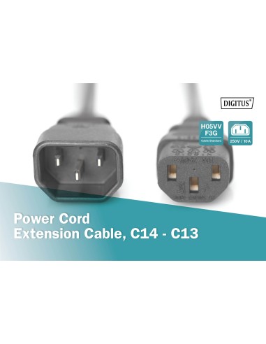 CABLE ALIMENTACIÓN M/H 1.80MT C13-C14 10A