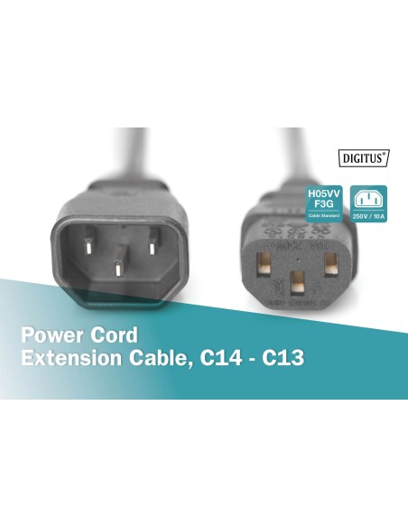 CABLE ALIMENTACIÓN M/H 1.80MT C13-C14 10A