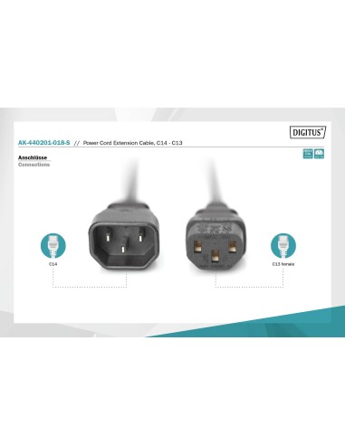 CABLE ALIMENTACIÓN M/H 1.80MT C13-C14 10A