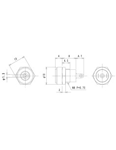 MINI TOMACORRIENTE DE ALIMENTACION CHASIS 3.4X1.4mm 2