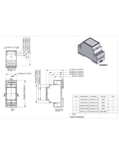 CAJA MODULAR PARA CARRIL DIN TAMAÑO 2 MODULOS