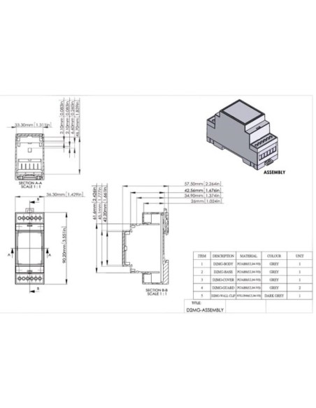 CAJA MODULAR PARA CARRIL DIN TAMAÑO 2 MODULOS