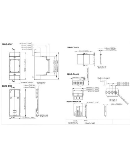 CAJA MODULAR PARA CARRIL DIN TAMAÑO 2 MODULOS