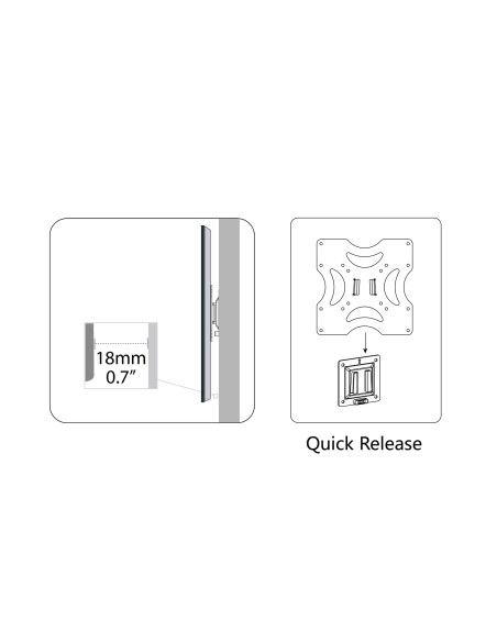 Soporte universal de pared para TV/monitor, 37 pulgadas