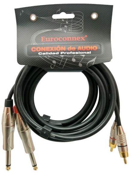 CABLE  2-RCA MACHO -- 2 JACK MONO 6.35mm 3MT.