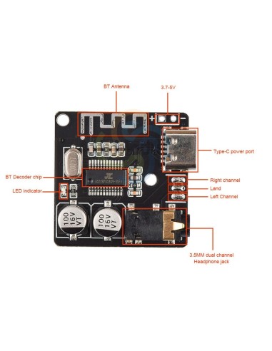 MODULO RECEPOR/DESCODIFICADOR DE AUDIO BLUETOOTH 5.0  VHM-314