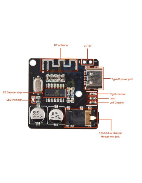 MODULO RECEPOR/DESCODIFICADOR DE AUDIO BLUETOOTH 5.0  VHM-314