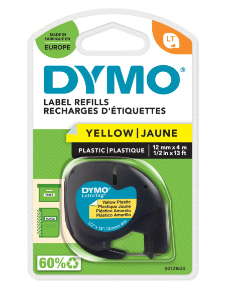 CINTA DYMO PLASTICO AMARILLO